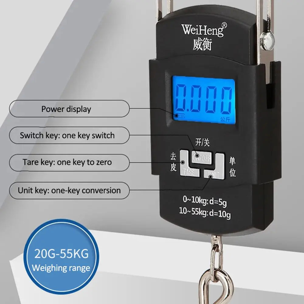 50kg Digital LED Screen Luggage Weight Scale Luggage Weighing Machine Digital Weighing Machine For Luggage Scale Heavy Duty Portable (50kg110lb) Black
